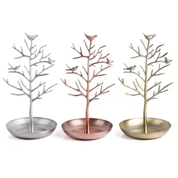 

Hot Sale Bird Tree Jewelry Display Stand Rack Tree Bird Stand Iron Necklace Earring Holder Bracelet Fashion Organizer box