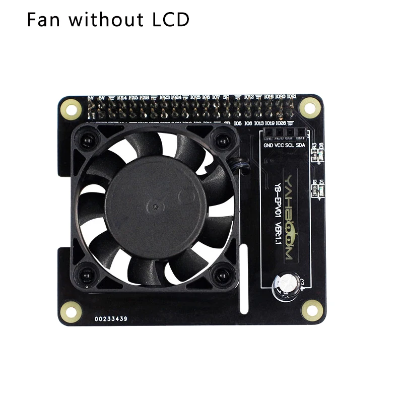 Fan without LCD Raspberry Pi 4B/3B+/3B вентилятор охлаждения льда интеллектуальная Скорость контроль температуры Плата расширения cpu Информация Вентилятор Spee lcd - Цвет: Fan without LCD