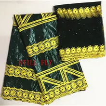 STILL FLY Черная кружевная ткань Африканский Базен riche getzner Высококачественная кружевная ткань Африканское парчовое полотно 5+ 2 ярдов/партия