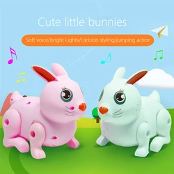 Simulation de lapin Robot électrique en plastique, jouet pour enfants, jouet éducatif, danse, marche, musique, éclairage, poupée, cadeau 