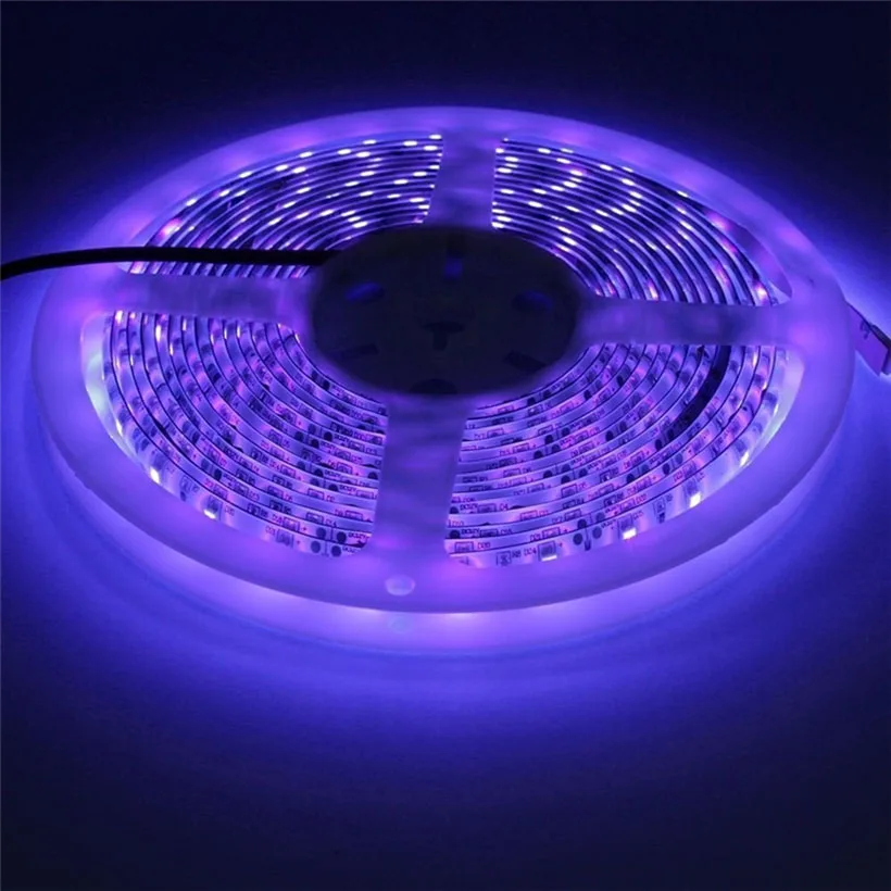 CHICLITS DC12V УФ ультрафиолетовая Светодиодная лента 3528 SMD 5 м 300 светодиодов 390-400нм водонепроницаемая гибкая лента лампы для стерилизации