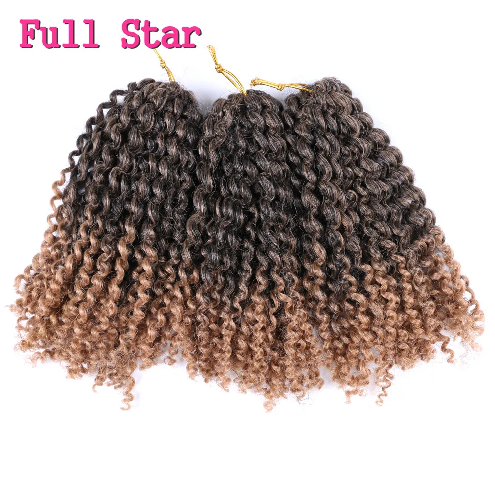Полная звезда Marley косички Ombre синтетические волосы для наращивания Jerry curl ямайский прыжок вязанные волосы афро кудрявые вязанные косички
