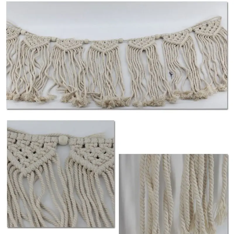 HHO-Macrame тканые настенные подвесные занавески гирлянда из бахромы баннер потертый шик Богемный Настенный декор вечерние украшения фон