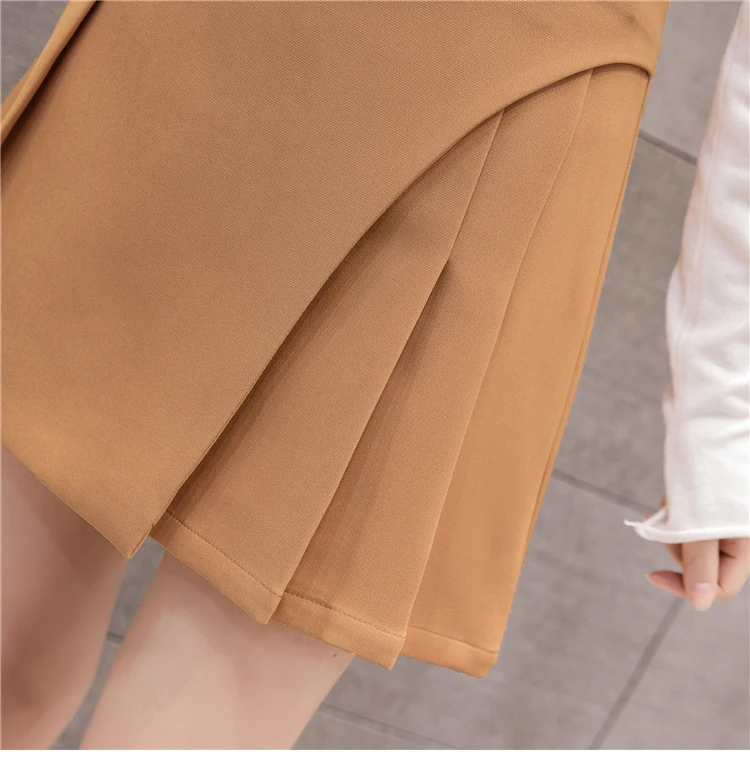 REALEFT весна лето новые женские плиссированные сексуальные мини юбки корейский OL Стиль Высокая талия пояса трапециевидные юбки женские желтые