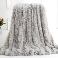 Super Soft faux fur throw blanket Fuzzy Fur Faux Elegant Cozy With Fluffy Throw Blanket Bed Long  Shaggy Soft Warm Bedding Sheet 1