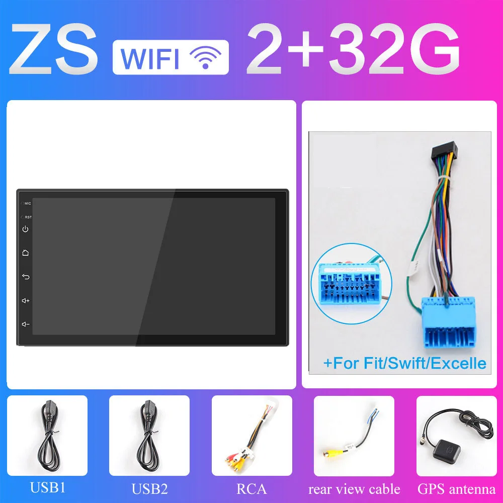 2din Android 8,1 система сенсорный экран 7 дюймов HD 2 DIN автомагнитола gps навигация Автомагнитола мультимедиа плеер - Цвет: 2G-Suzuki