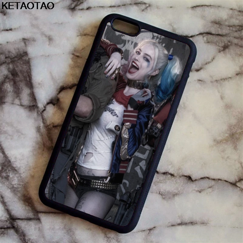 Чехол для телефона KETAOTAO Harley Quinn Suicide Squad s для iPhone 4S SE 5 6 5C 5S 6S 7 8 X Plus XR XS Max чехол из мягкого ТПУ резины и силикона - Цвет: Серебристый
