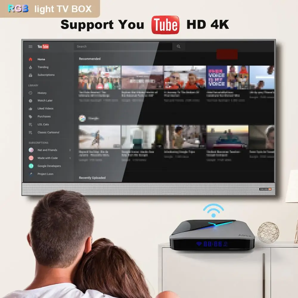 a95x F3 воздуха 8K tv box с 6 цифр RGB светильник Dual Band WI-FI BT Поддержка PLEX YOUTUBE 4K игры Netflix комплект компьютерной приставки к телевизору