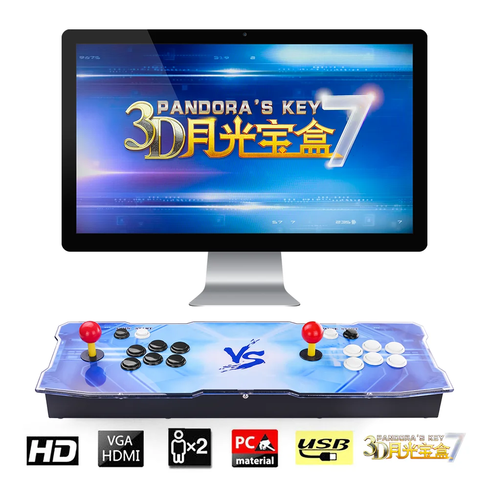 3d Pandora's Box Key 7 Retro 2 Players 2413 Games Arcade Machine Game  Console, Adding Games, Usb Game Pad Up To 4 Players - Video Game Consoles -  AliExpress