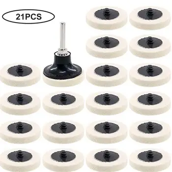 

21PCS Fine Shank Wool Polishing Head Grinding Jewelry Metals Wheels Buffing Felt Rotary Tool Accessories for Buffing Projects