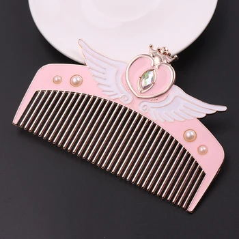

DropShipping Anime Comb Cardcaptor Sakura Cute Kawaii Comb Card Captor Sakura Girls Hair Brush Metal Combs Hairbrush Magic Wand