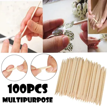 

100pcs Wooden Nail Art Cuticle Pusher Nail Art Cuticle Remover Dead Skin Manicure Tool Wood Stick For Cuticle Nail Art Tool 8.30