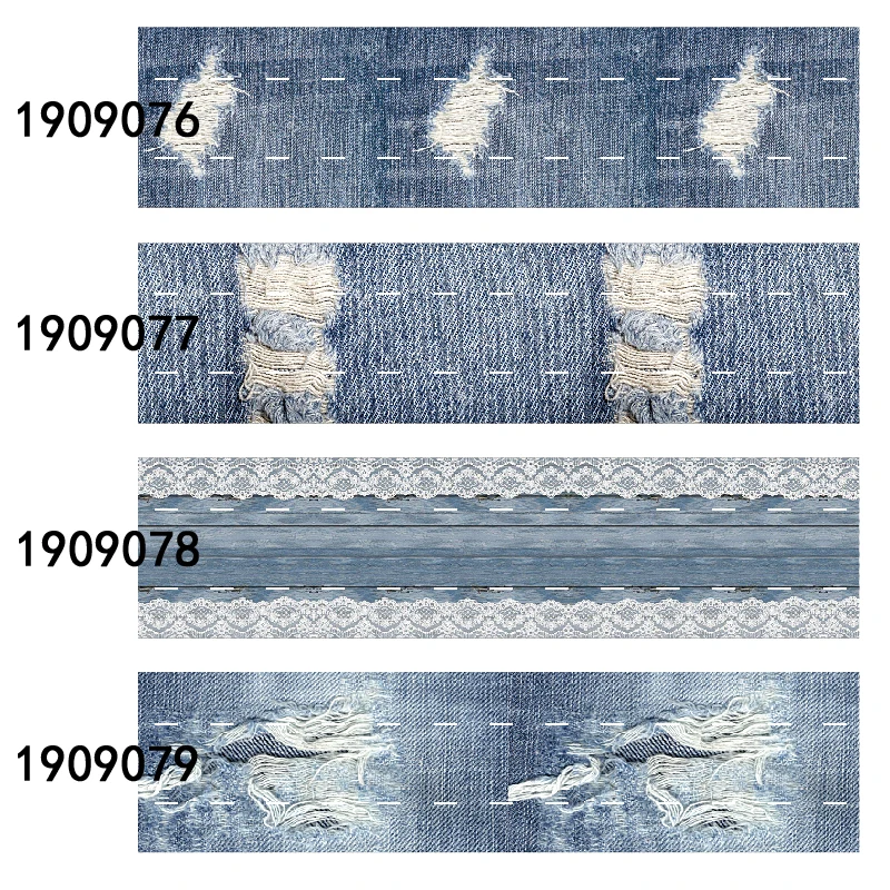 FLRARIBBONS 22 мм 38 мм 75 мм рваные джинсы джинсовая текстура ленты