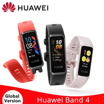 

Global Version Huawei Band 4 Smart Bracelet Heart Rate Monitor 0.96" Full Color Screen USB Charging 5ATM Waterproof Smart Watch