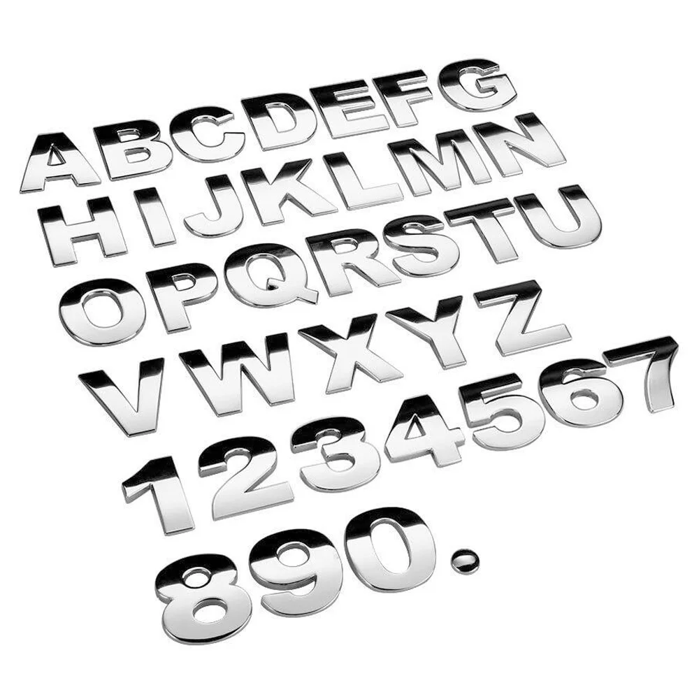 Car Sticker Universal 3D Alphabet Letter Self Adhesive Auto Badge Emblem A-Z 
