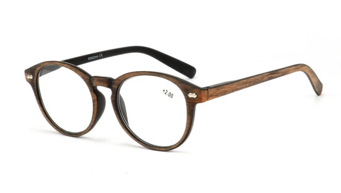 Brown Имитация древесины зерна очки для чтения Весна ноги ясный и ясный gafas progresivas lunette анти lumiere bleu lentes lectura - Цвет оправы: Brown