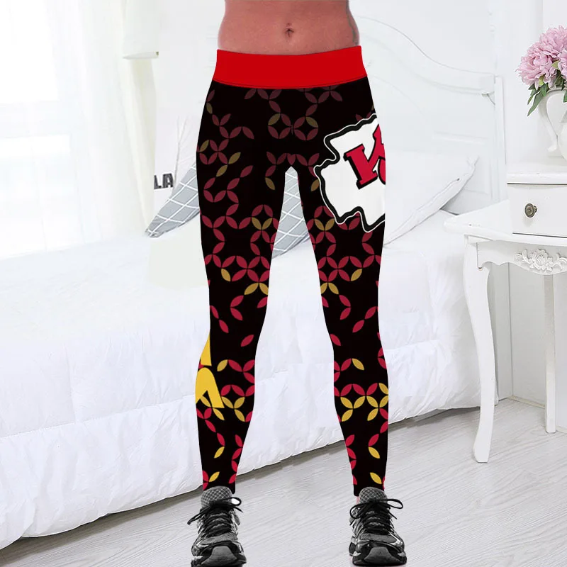 

Dark Red America Olive Team Leggings Women's Running Sports Yoga Pants High-waisted Digital Print Pants Outer Wear