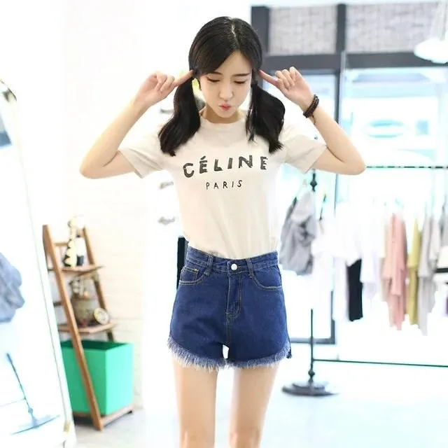 

Super Short Shorts Female Summer 2017 New Style High-waisted Korean-style Loose-Fit Slimming Students Shorts Fashion with Holes