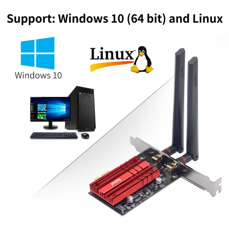 Двухдиапазонный Wi Fi 6E AX210 2 4 Гбит/с PCIe кард гигабитный сетевой Bluetooth 5 Беспроводной