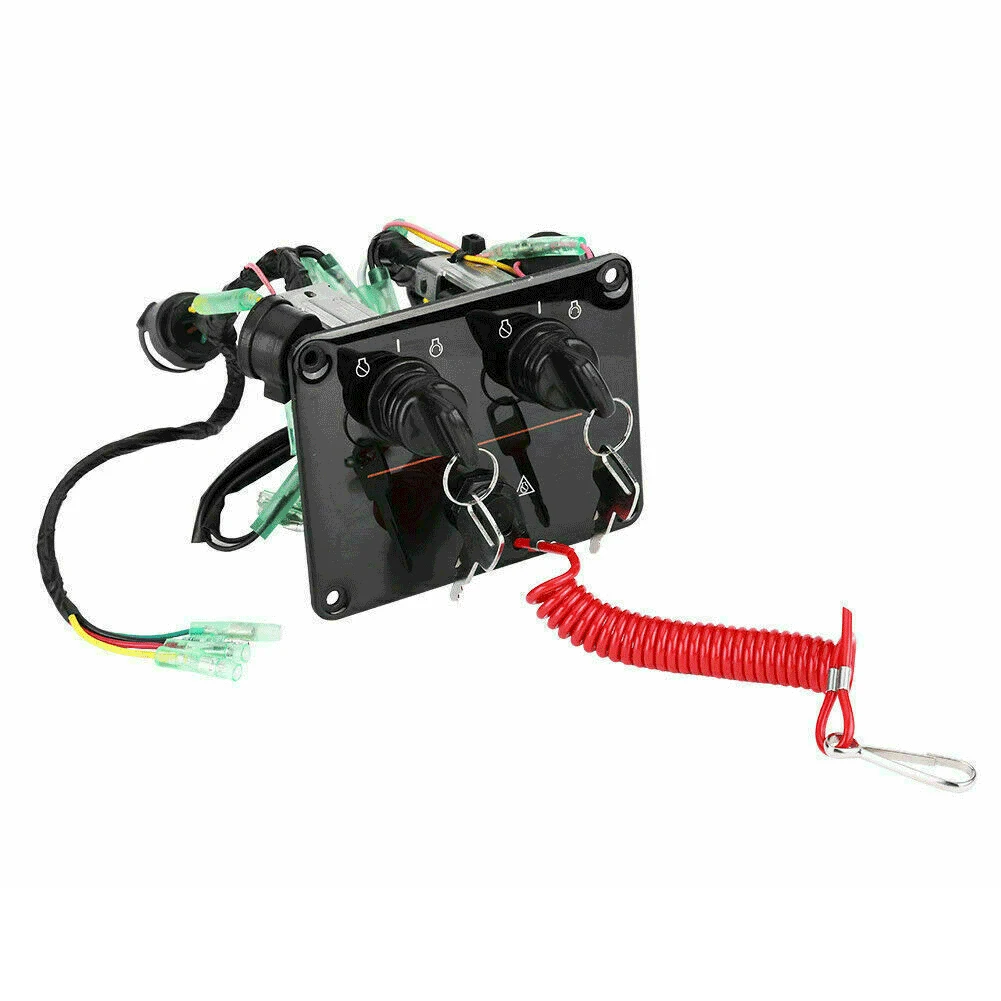 

Dual Engine Key Switch Panel 12V Dual Key Switch Panel Assembly For Yamaha Outboard Engine Yacht 6K1-82570-08-00 6K1825700800