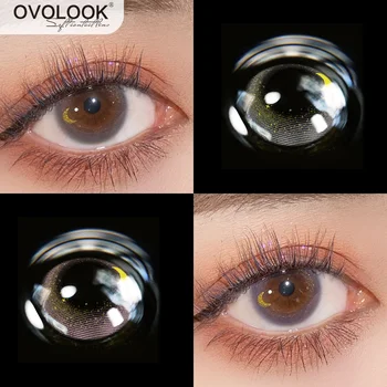 

OVOLOOK-2pcs/pair Beautiful Lenses Colored Lenses for Eyes Moon Contact Lenses 2Tone Eye Color Lens Colored Contacts Yearly Use