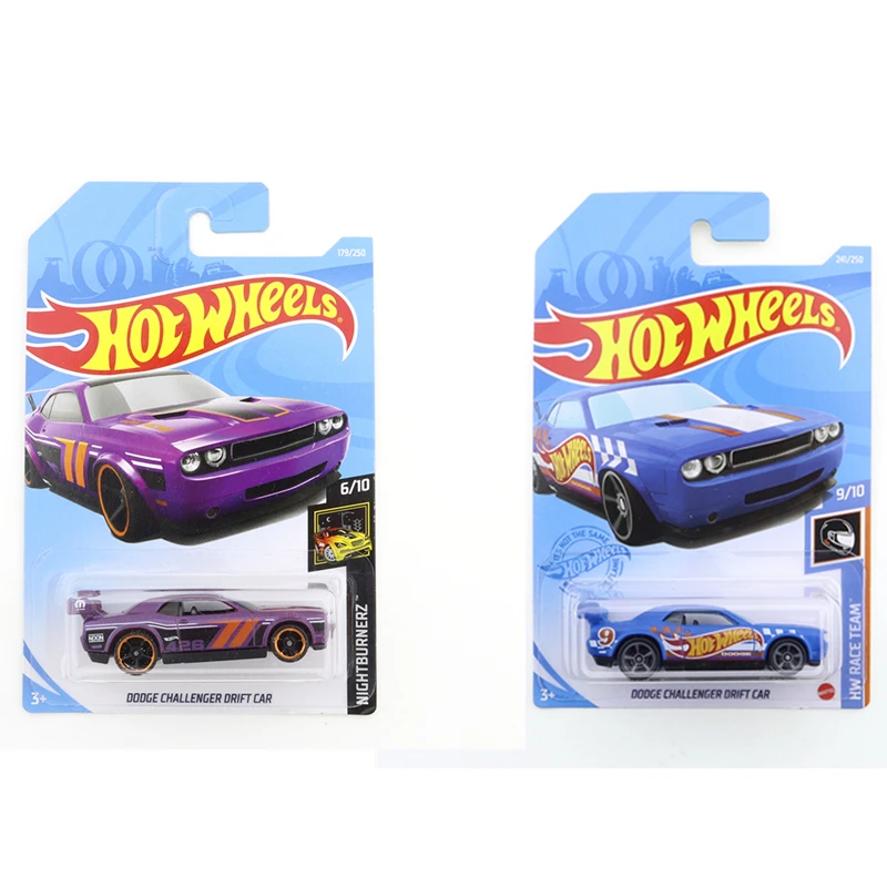 Hot Wheels Nightburnerz Dodge Challenger Drift Car - Purple, 179/250, 1:64 Scale Die-Cast Model