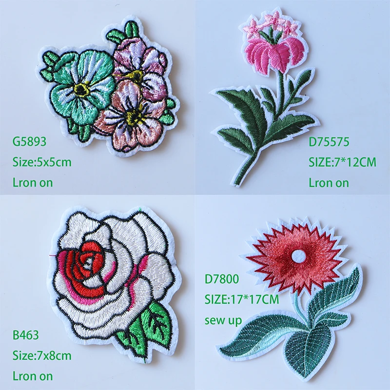 Мультфильм декоративная заплатка 3D вишня в цвету роза значок вышитой