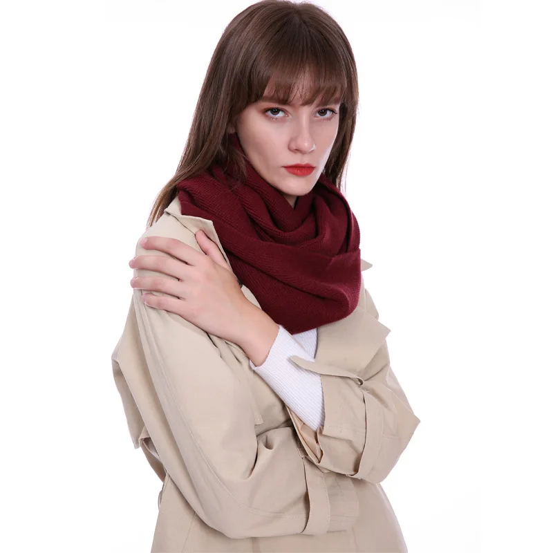 Europe And America Hot Sales New Style Classic Versatile Solid Color Knit England Trend Of Fashion Scarf