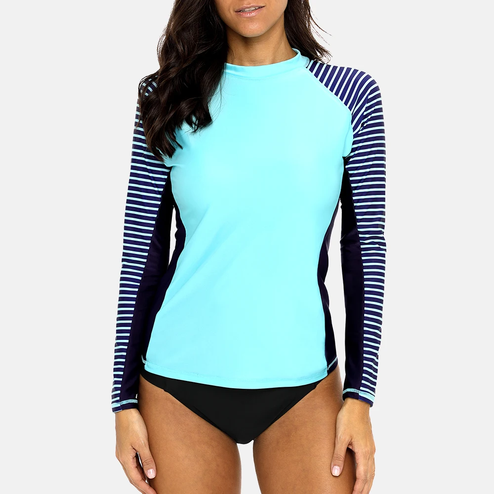 Anfilia Women Long Sleeved Rashguard Swimwear for Surfing rash guard,surfing swimsuit