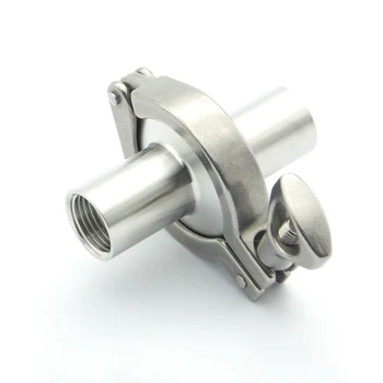 

304 Stainless Steel Sanitary Pipe Fitting Set 1-1/4" NPT Female Thread Ferrule + 1.5" Tri Clamp + Silicon Gasket For Home Brew
