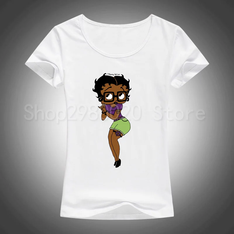 Новая женская футболка Betty Boop, футболка с рисунком Белоснежки/милых животных, Повседневная футболка для женщин/девочек, топы, одежда