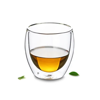 

1x 250ml Heat-Resisting Glass Double Wall Layer Wine Tea Water Cup Crystal Beer Drink Mug - Tea Coffee Cup