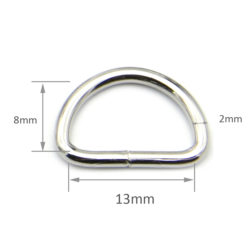 David accessories 100 шт./лот 12 мм металлическое кольцо в виде буквы D металлической пряжкой; швейное изделие для сумки ремень цепочка для собак оснастки брелок с замком, крючки, 100Yc7991