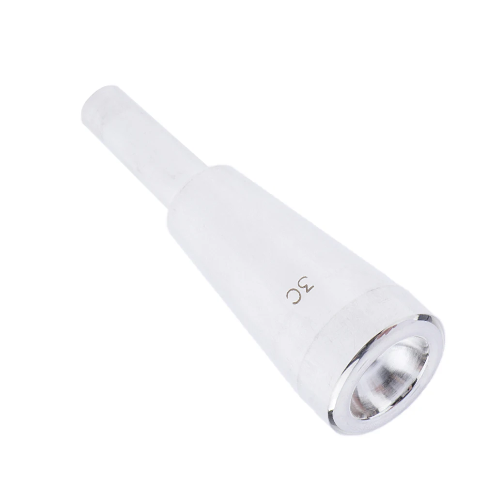 Heavy 3C Rich Tone Bullet Shape Trumpet Mouthpiece Accs Copper Alloy Silver
