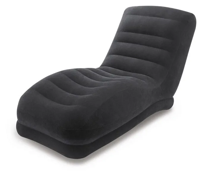 Шезлонг надувной Intex, 86х107х94см, черное