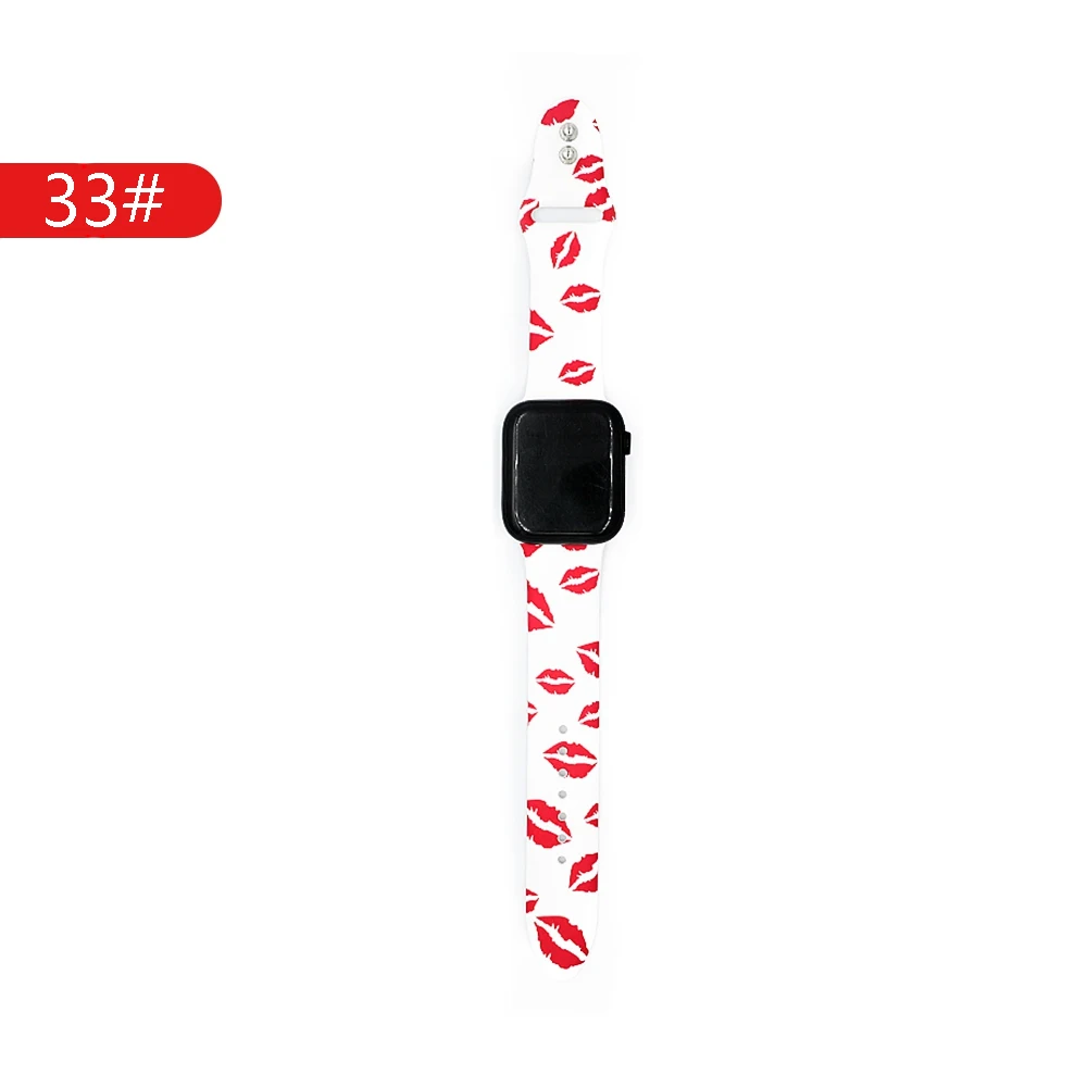 Ремешок для apple watch band 4 5 44 мм 40 мм correa iwatch band 42 мм 38 мм силиконовый Браслет apple watch 4 3 2 1 аксессуар для часов - Цвет ремешка: 33