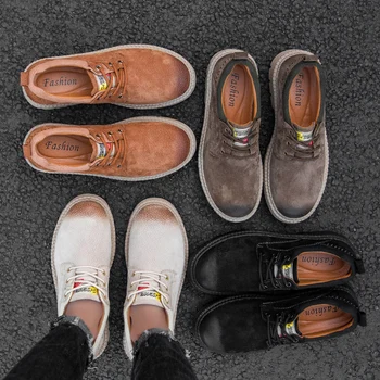 

shose for work leather shoes fashion ankle outdoor wear male Sneaker black office 2020 man leisure thick causal mens shoe men