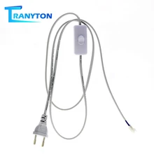Cable de alimentación de enchufe europeo AC220V, con conector de interruptor, cables eléctricos para tubo LED de 1M, Cable de extensión de fuente de alimentación para luces de barra LED