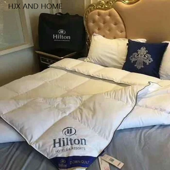 

Warm and comfortable cotton 100% Goose Down Duvet quilted Quilt king queen full size Comforter Winter Thick Blanket Solid Color