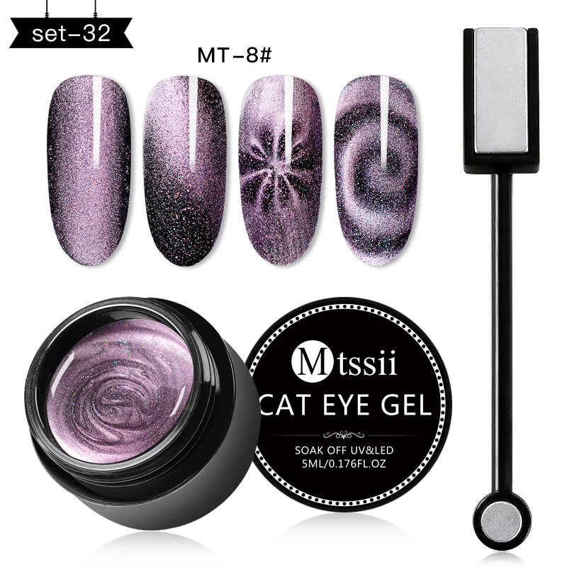 Mtssii 5 мл 9D Galaxy Cat Eyes набор УФ Гель-лак для ногтей замачиваемый светодиодный Гель-лак для ногтей долговечный гель Магнитный "хамелеон" гель - Цвет: BZH01345