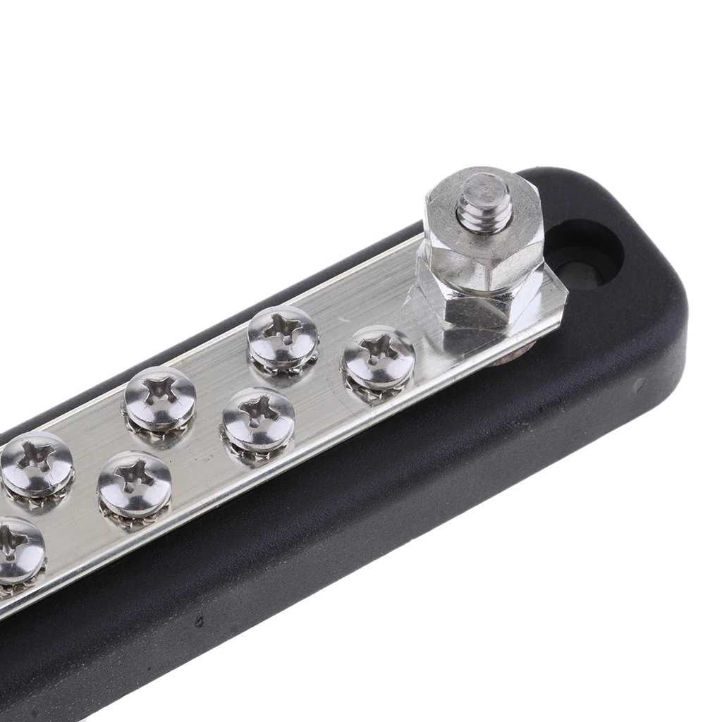 Auto Marine 100A Power Distribution Bus Bar Terminal Block 20 Screw + 2 Studs