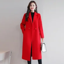 Высококачественное двустороннее шерстяное пальто для женщин, длинное осенне-зимнее новое шерстяное пальто, женское Новое Элегантное