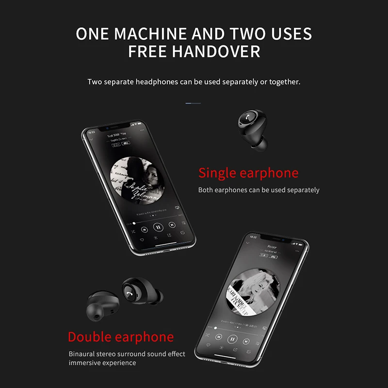 TWS bluetooth 5,0 стерео беспроводные стерео наушники с зарядным чехлом двойные наушники спортивные наушники игровая гарнитура