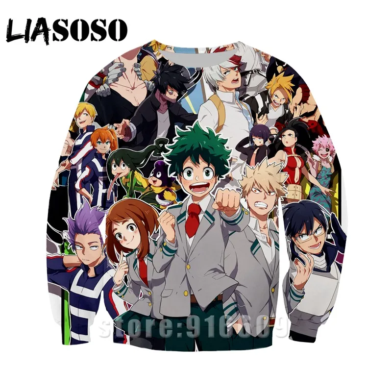 LIASOSO для мужчин женщин толстовка 3D принт аниме My Hero Academy All Might Shigaraki Tomura Футболка короткий рукав Топ пуловер