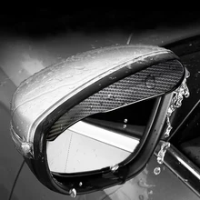 

2pcs Car Side Rear View Mirror Rain Eyebrow Visor Carbon Fiber Look Sun Shade Snow Guard Weather Shield Cover Auto Accessories