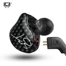 KZ ZST – écouteurs dynamiques à double pilote, avec câble détachable, moniteurs, isolation du bruit, musique HiFi, sport, 1DD + 1BA