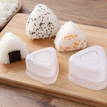 

4PCS/Set Japanese Kitchen Bento Accessories DIY Sushi Mold Onigiri Rice Ball Food Press Triangular Sushi Maker Mold Sushi Kit