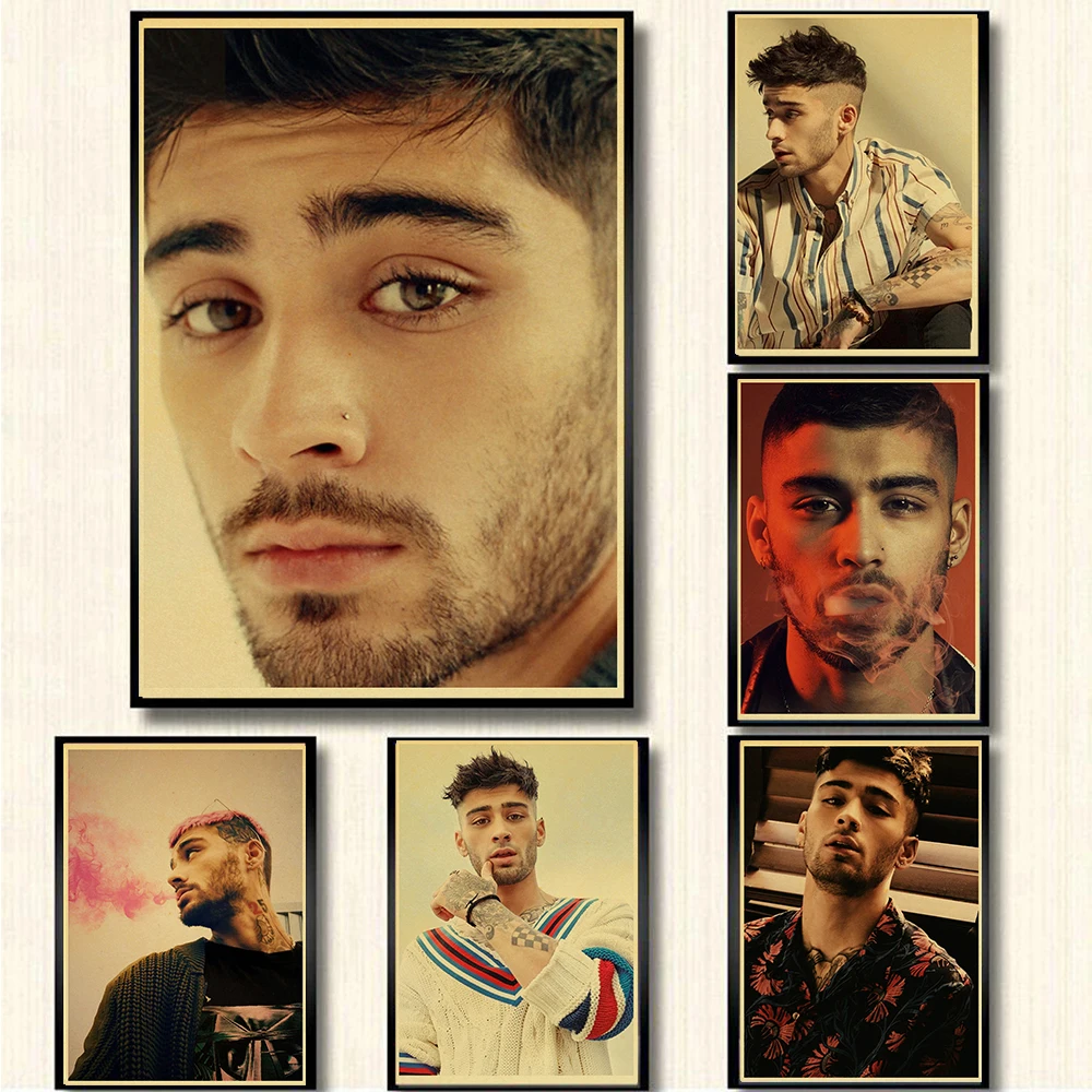 One Direction Member Singer Zayn Malik Kraft Paper  Retro Posters Painting Wall Poster Modern Art Poster For Kids Room/Bar Decor
