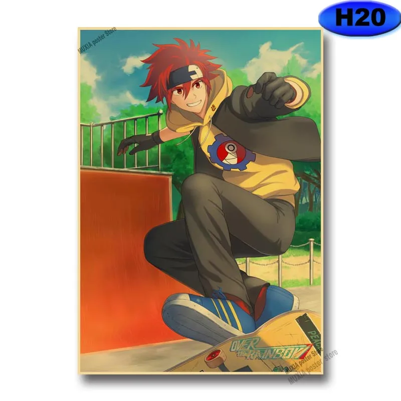 Vintage SK8 The Infinity Poster Kraft Paper Anime Posters Wall Stickers Home Decor Study Bedroom Bar Cafe Decoration Painting