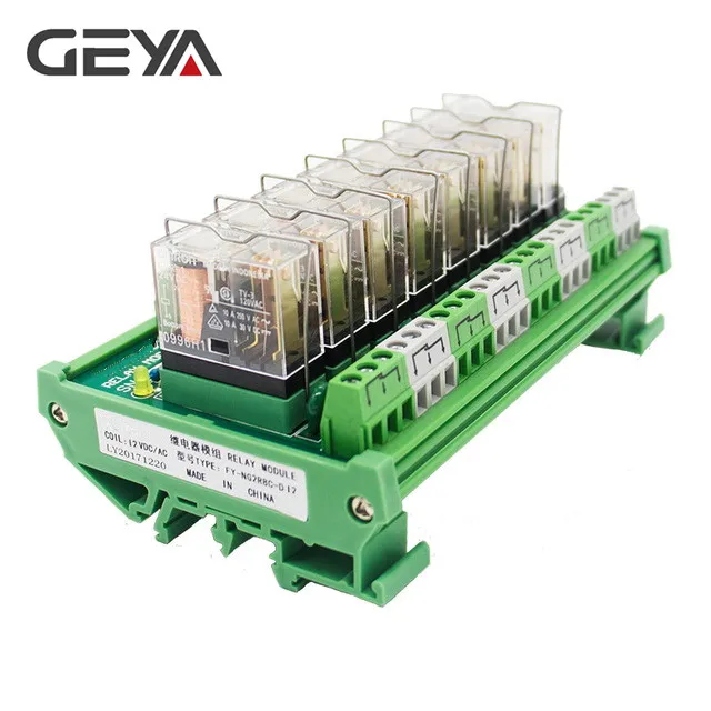 

GEYA NG2R 8 Channel Relay Board 12V 24V Relay Board Remote Control Relay Module AC DC 1NO1NC